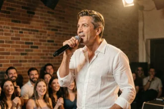 Chanteur brésilien en concert à Paris devant un public français enthousiaste