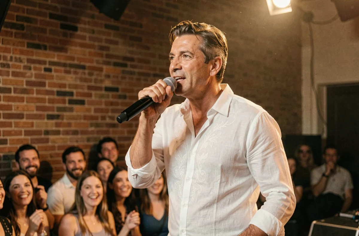 Chanteur brésilien en concert à Paris devant un public français enthousiaste