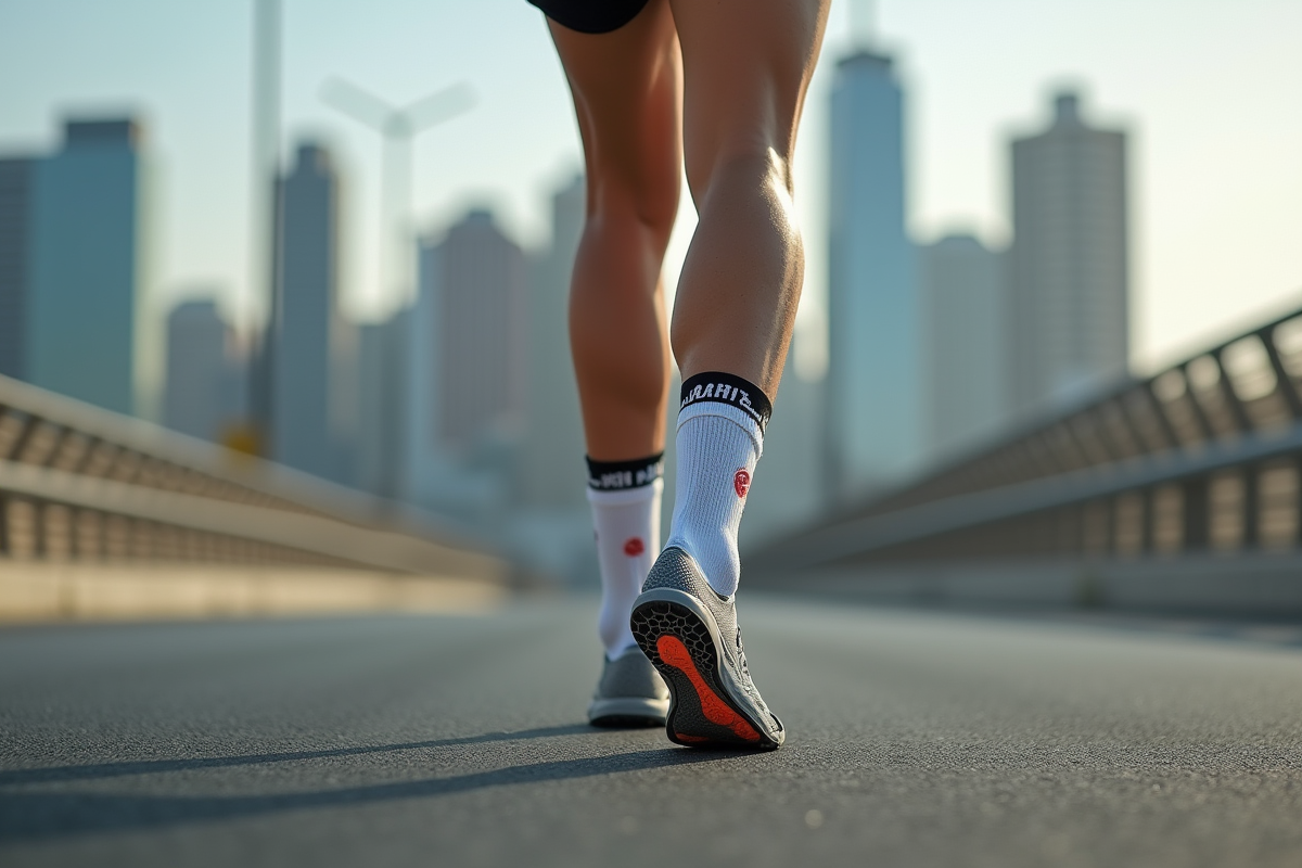 Chaussettes Kiprun en action lors d