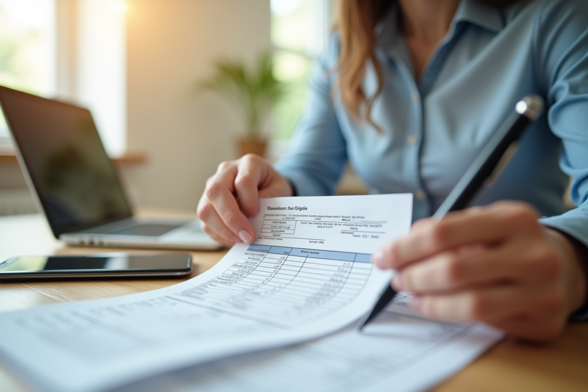 Mains tenant un relevé de prêt étudiant en retard avec smartphone