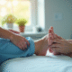 Professionnel de santé examinant un pied d'elderly