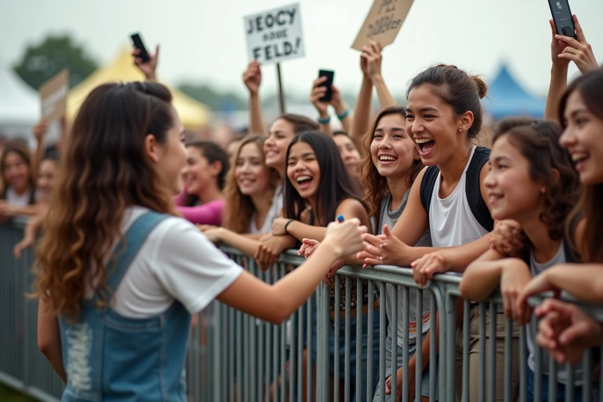 Fans enthousiastes au festival avec Tiffany Leidfi