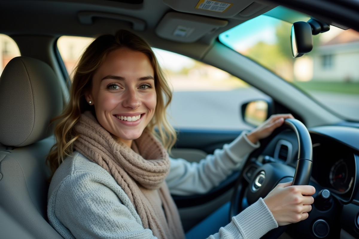 Jeune femme souriante dans l