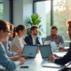 Groupe de professionnels collaborant dans un bureau moderne