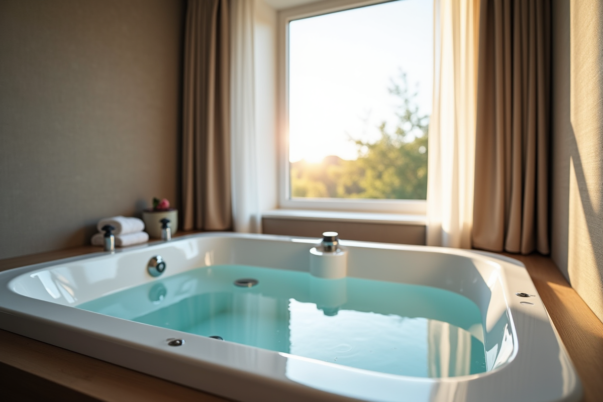 Chambre d'hôtel de luxe avec jacuzzi privé en Normandie
